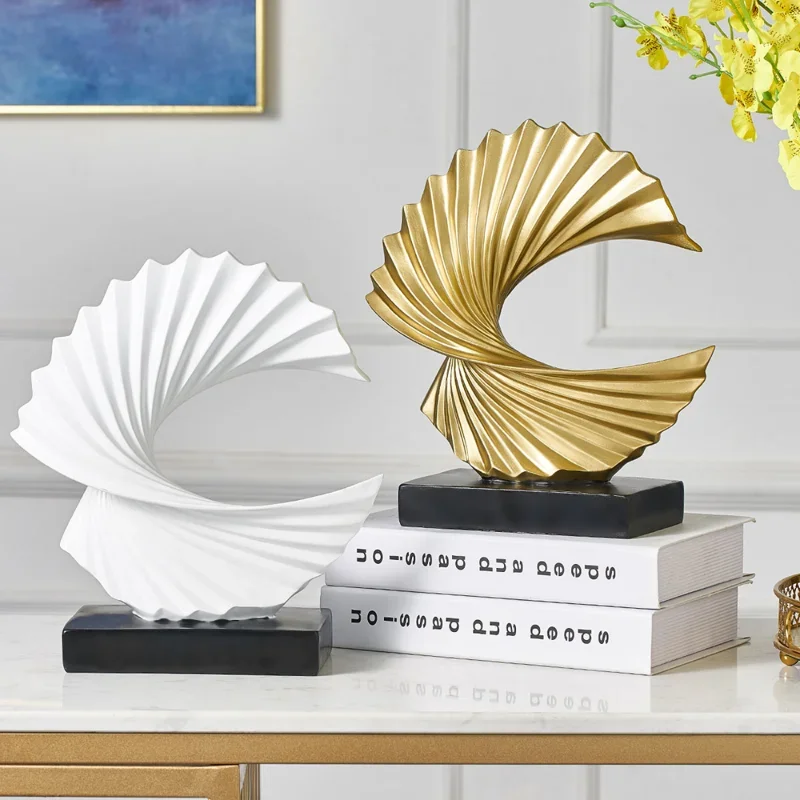 Decoration Sculpture Gold Modern Abstract Art Sculpture Resin Crafts Sculpture Ornaments Home Office Desk Decoration Accessories