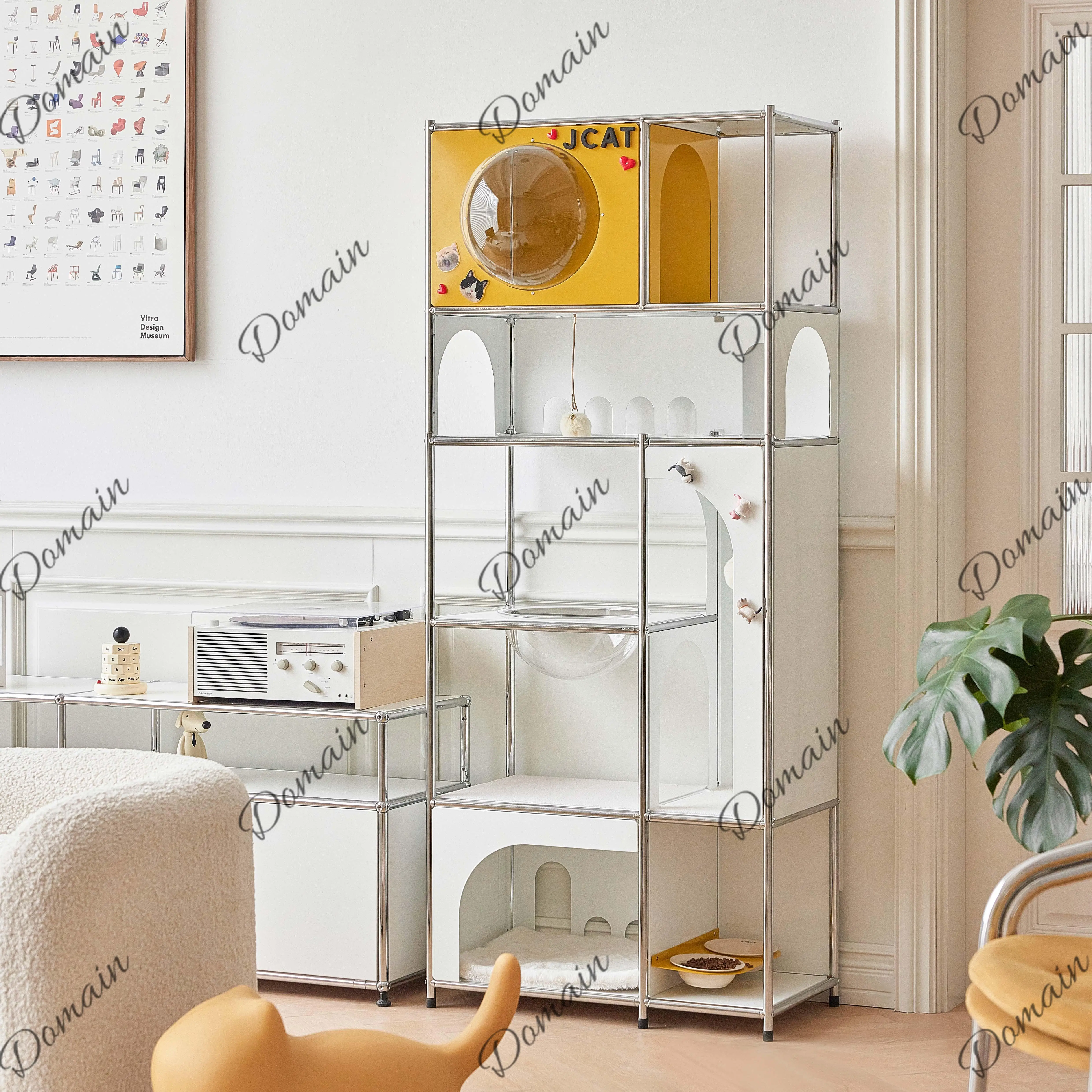Stainless steel module design cat nest pet storage cat villa cat climbing frame