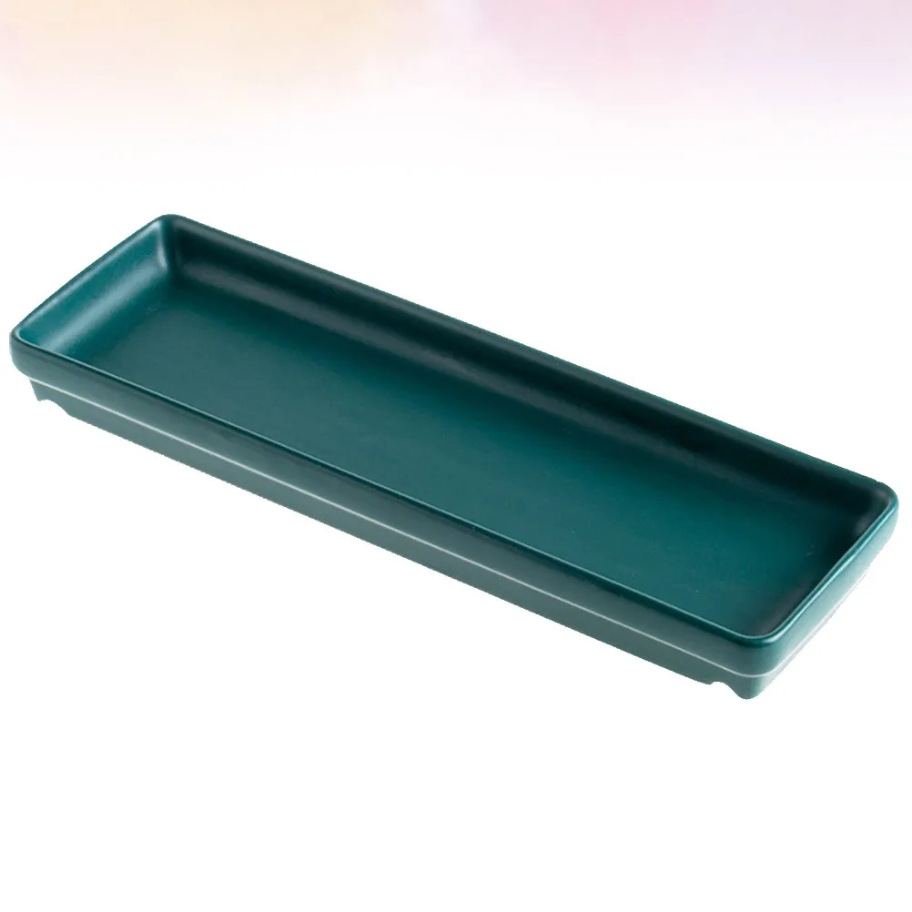 

Green Long Ceramic Sushi Tray Premium Dish for Sushi Dumplings Snacks Dessert Serving Home Restaurant Hotel Decor Tableware