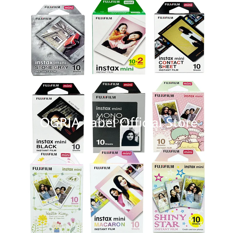 10/20/30 Sheets Original Fujifilm Instax Mini Film Mini 11 9 8 Photo Paper B&W Rainbow Instant Mini 7s 8 70 90 Camera Black &Wh