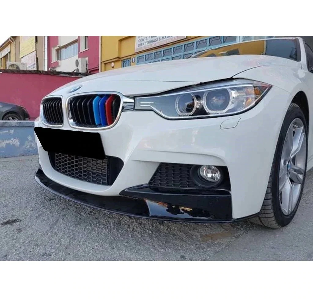 For Bmw F30 M Technic 2012-2016 Front Lip Front Flap Bright Black Vacuum