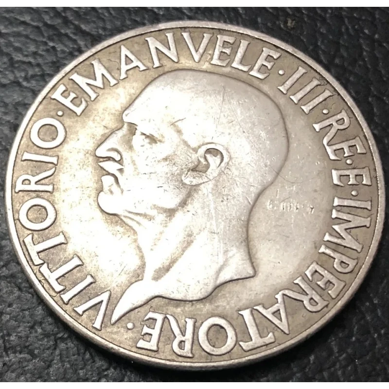 1936 Italy 20 Lire-Vittorio Emanuele III Silver Plated Copy Coin