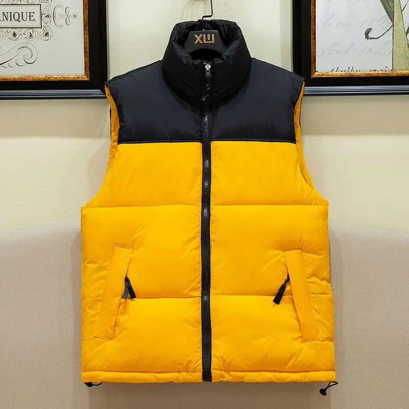 

Men's Thickened Warm Padded Cotton Vest Casual Sporty Quilted Waistcoat for Autumn Winter Outerwear for Students Daily Wear