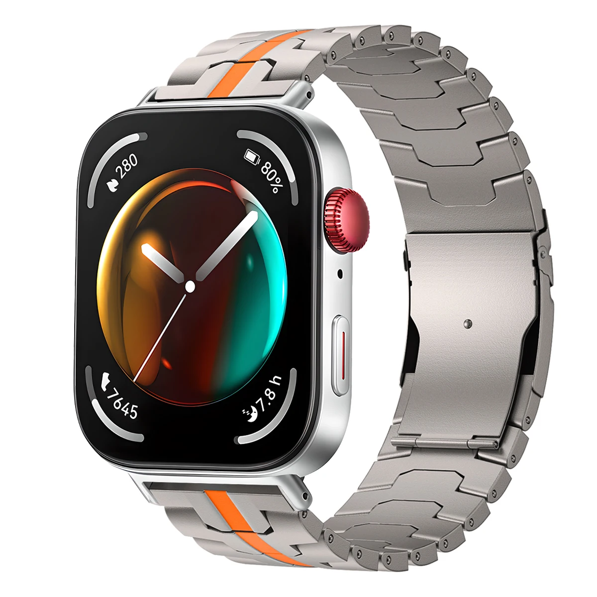 高級ステンレス鋼ストラップ Huawei Watch Fit 4/4 pro用 チタン製ブレスレット Huawei Fit3/Fit2/Fit1用 メタルリストバンド