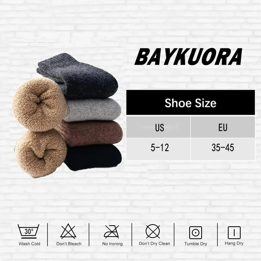 2 paar 60% merinowol dikke wandelsokken unisex gezellig thermisch, heren dames effen kleur winter warm crew laarssok