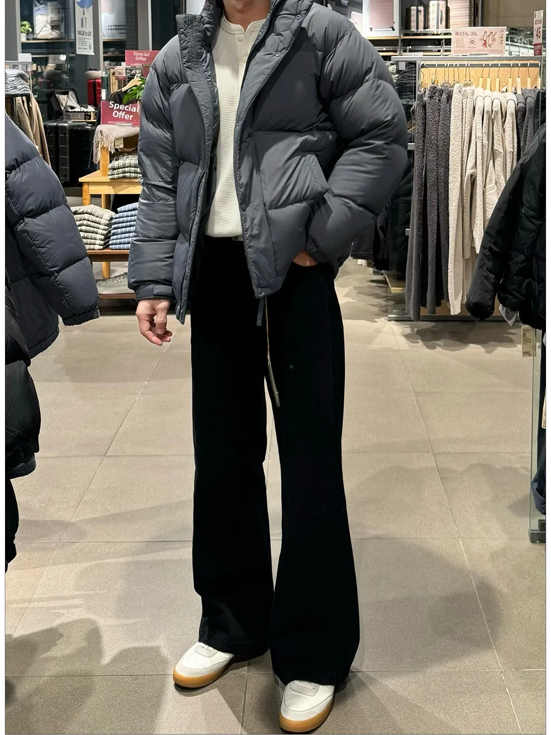 Black Fleece Lined Slim Fit Straight Leg Jeans Men's Autumn Winter American High Street Cleanfit Narrow Version Knife  Pants