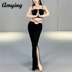 Women Belly Dance Practice Clothing Slimming Open Flared Pants New Modal Pants Eastern Dance Performance Suit Beginner Female