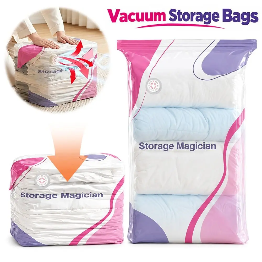 No Pump Vacuum Storage Bags Large Capacity Press & Seal Seal Compression Bag Space Saving Dust-proof Clothing Seal Bag