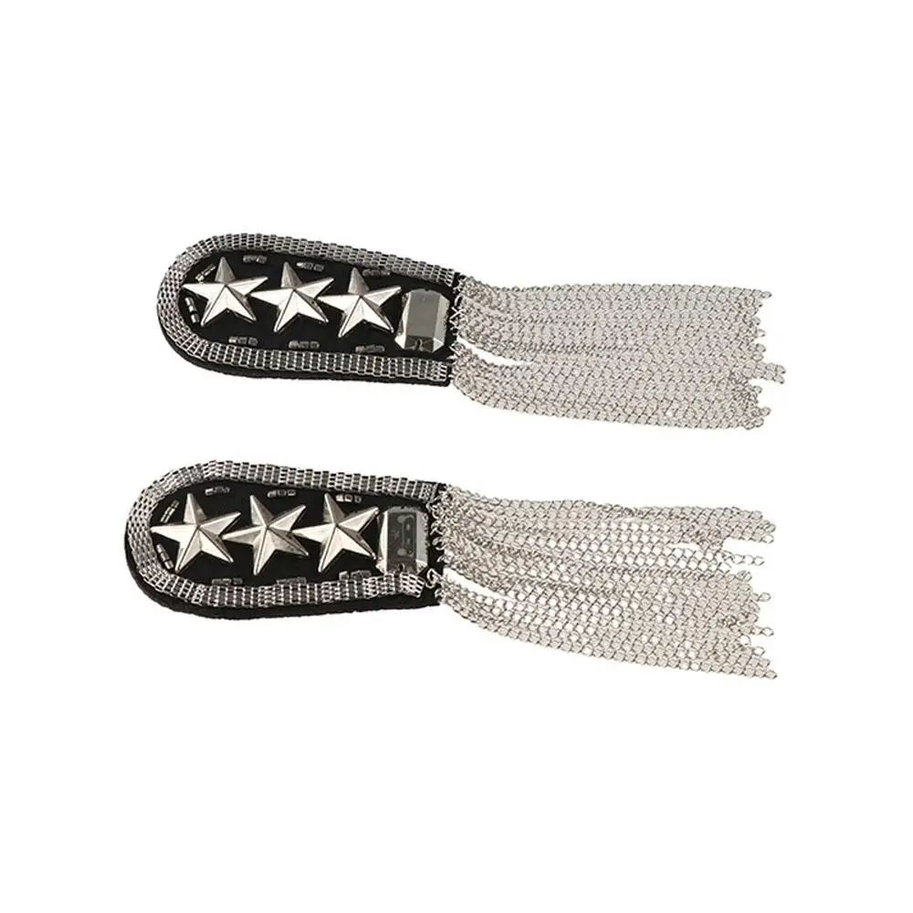 Exquisite Epaulet Tassel Chain Shoulder Board Punk Brooch Fringe Shoulder Mark Alloy Pin Epaulette Girl