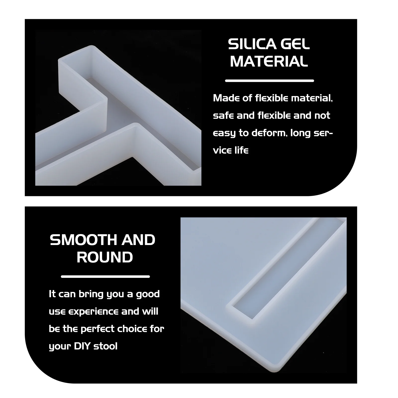 

2Pcs Premium Mini Table DIY Mold Strong Deformation-Resistant Silicone Stool Casting Mould for Creative Resin Crafts Gift Idea