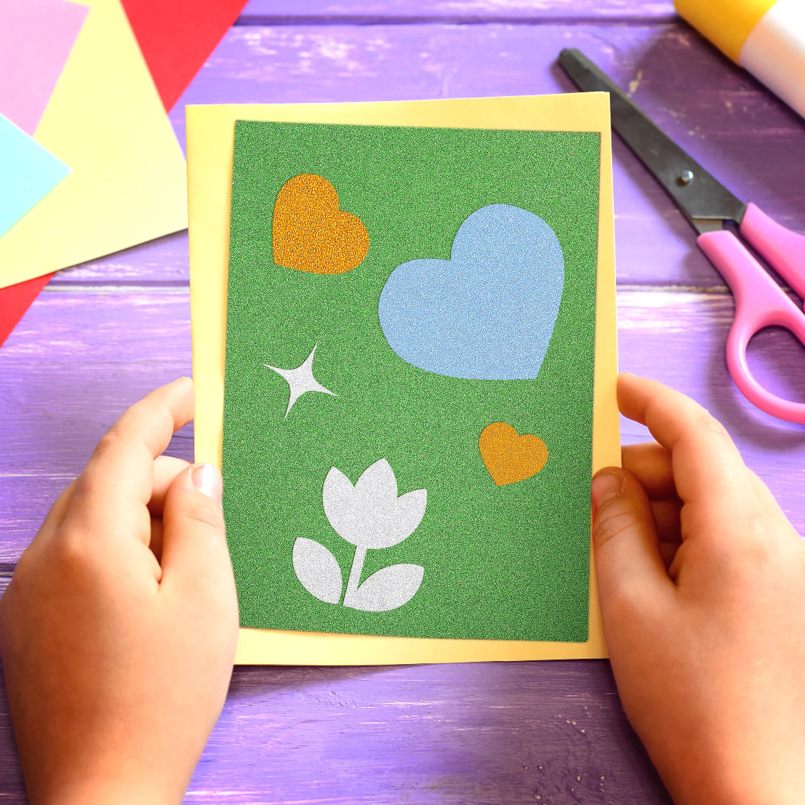 

60 Sheets Gold Powder Cardstock Glitter Paper Mixed Colors Scrapbook Colored Card Stock Origami Sheets Craft Projects