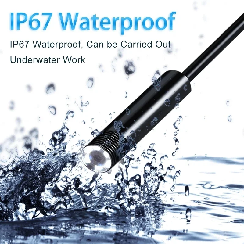 Imagem -03 - Waterproof Led Iluminação Inspeção Câmera Mini Endoscópio Câmera 3.5m 5m 10m Fio 5.5 mm Lens Tipo-c Usb Borescopes