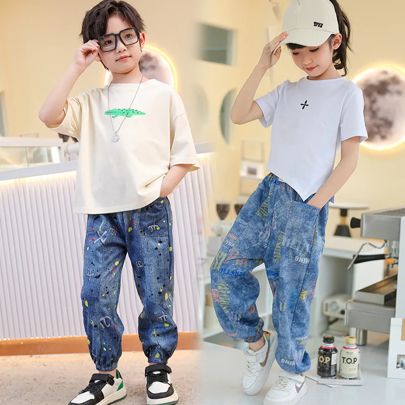 

Summer Children's Baby Cotton Pocket Trousers Anti-mosquito Pants