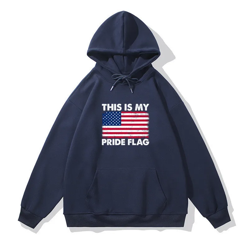 

This Is My Pride Flag USA Casual Streetwear Harajuku Men Women Cotton Hoodies Sweatshirts