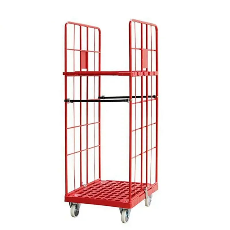 Trolley Milk Transport Logistic Trolley with Belt for Food Distribution Heavy Duty Two Sides Detachable Roll Cage Cargo