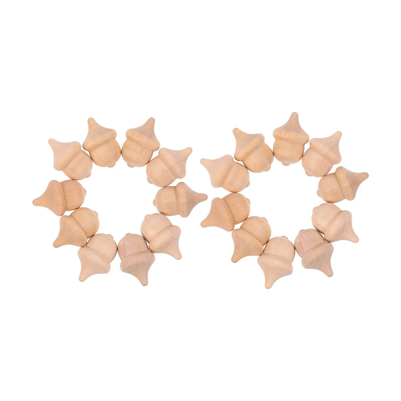 20Pcs Wood Hazelnut DIY Unfinished Wooden Craft Khaki Painting Supplies Creative Kids Decorative Props Blank Wood Craft