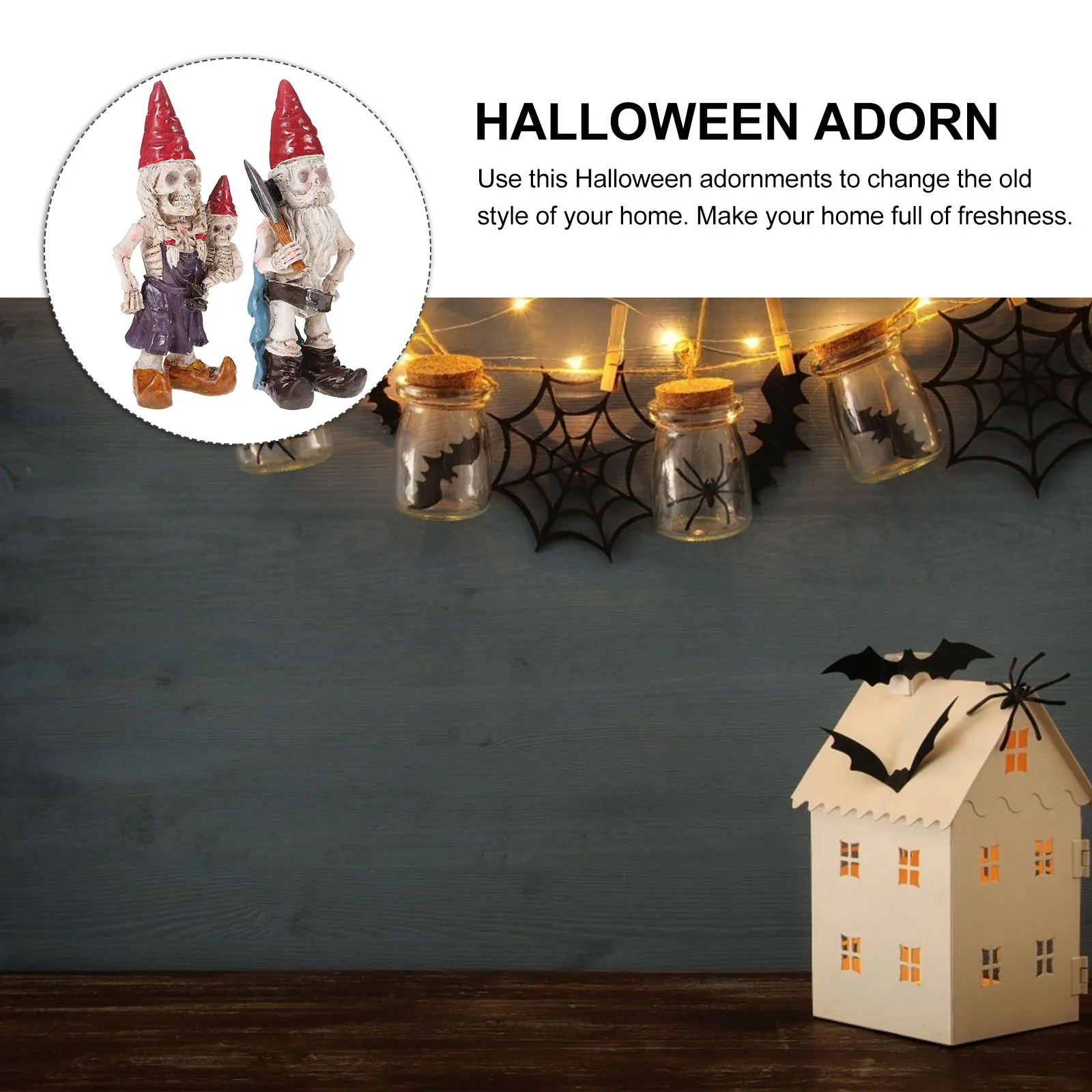 

2 Pcs Dwarf Ornament s Statue Decoration Funny Garden Gnomes Resin Lovers Halloween Decorations Indoor
