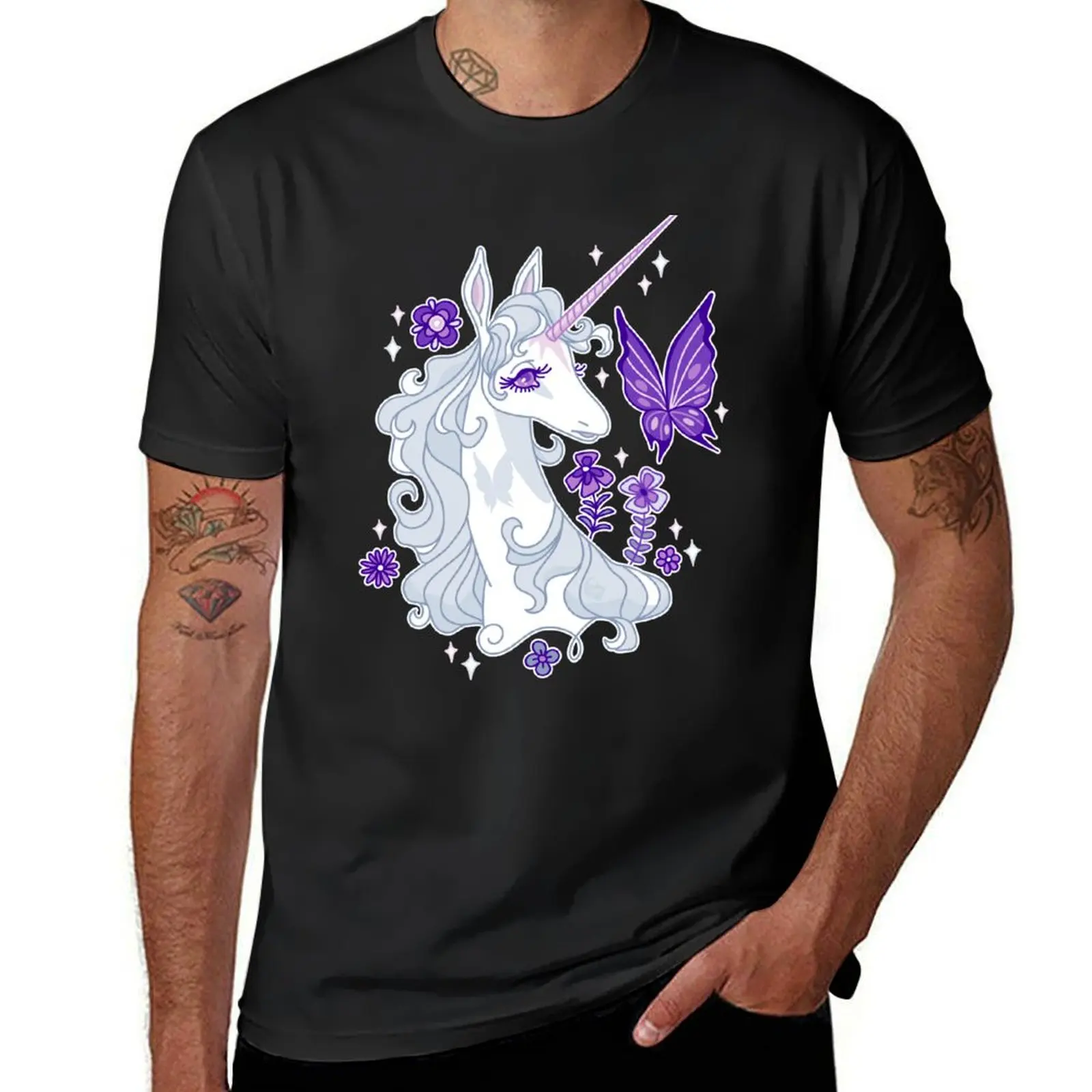 

The Last Unicorn Portrait - Butterfly Whispers T-Shirt oversizeds cute clothes mens t shirts casual stylish