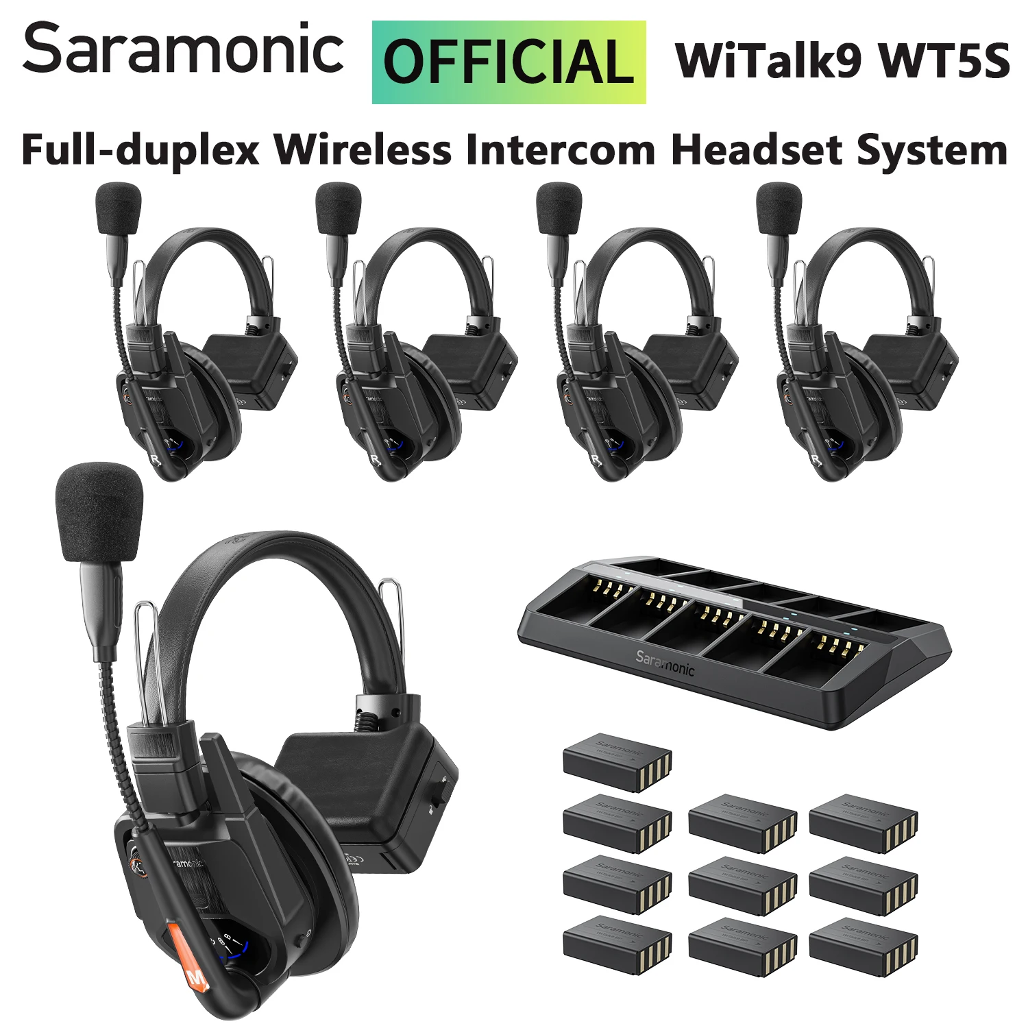 

Saramonic Witalk9 WT5S Wireless Headset Full-duplex Intercom Communication System for Filmmaking Live performances Sports Events