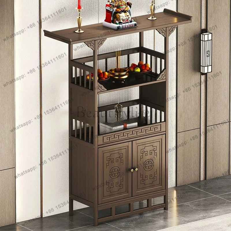 new Chinese Buddhist platform for home use, Zhongtang God of Wealth worship table, strip case, incense table, shrine,cabinet