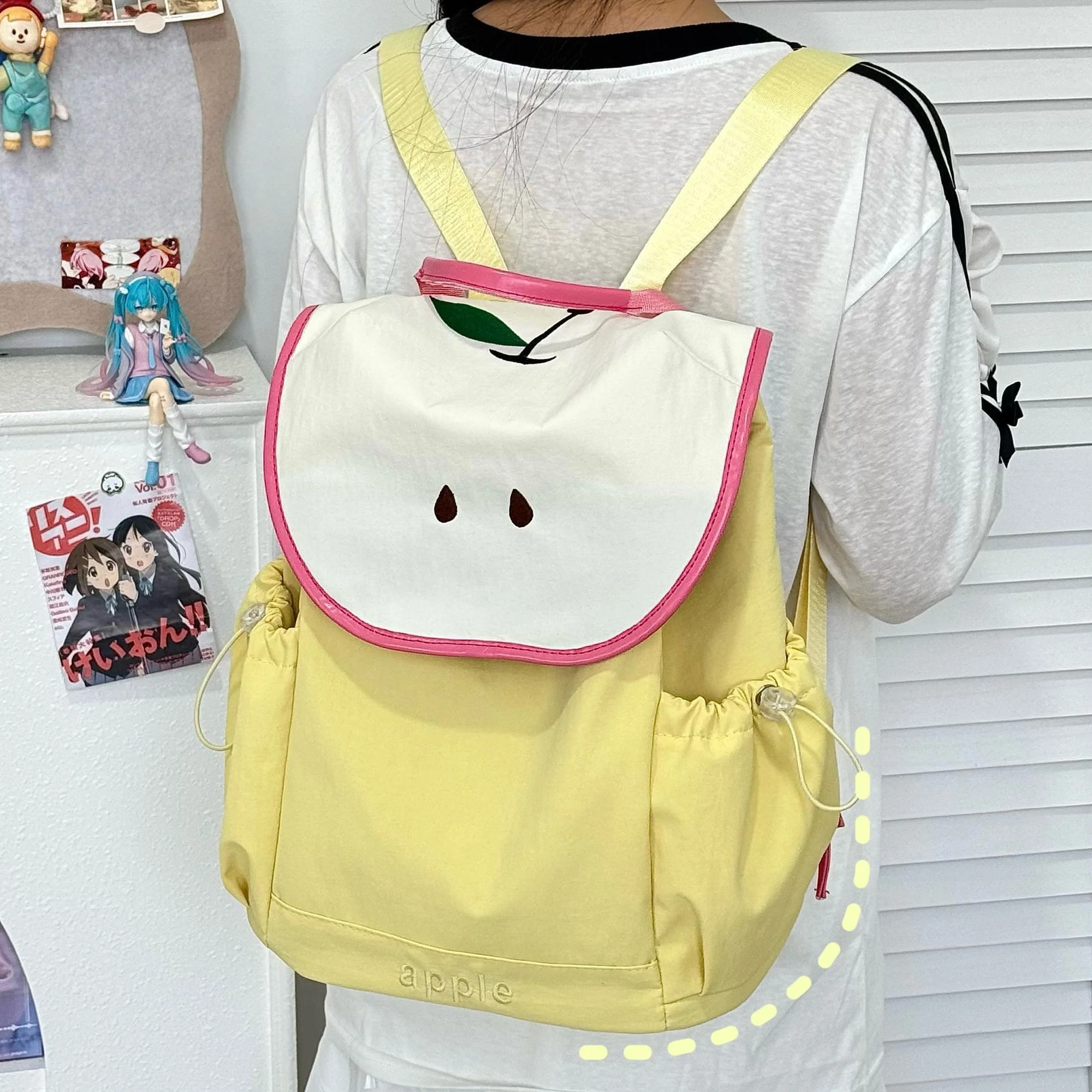 

Летний милый допаминовый рюкзак с цветными блоками, новая школьная сумка с фруктовым принтом, школьный рюкзак большой вместимости