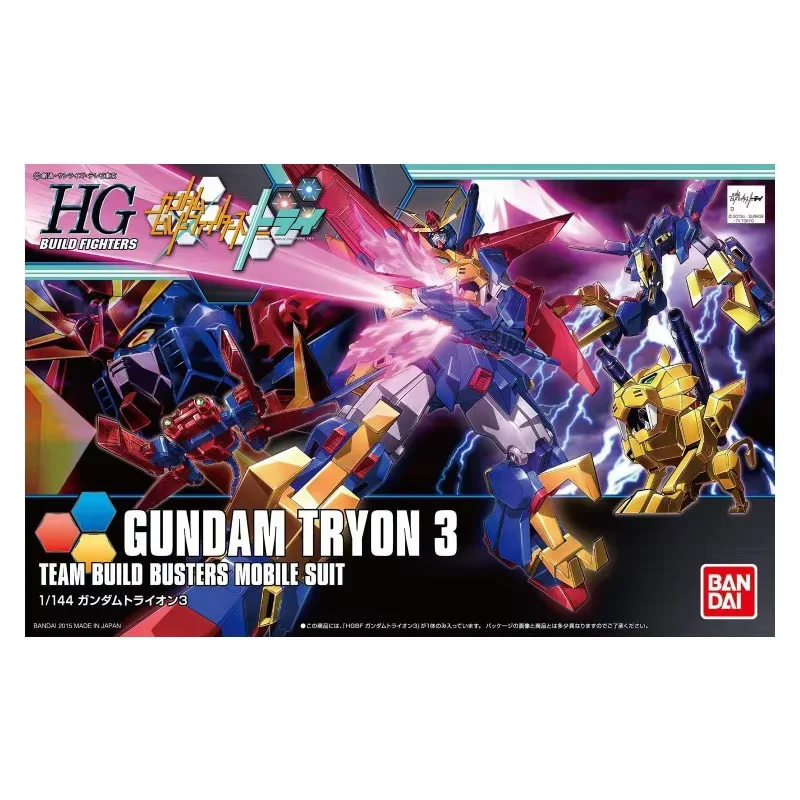 BANDAI ECHT GUNDAM HGBF 1/144 GUNDAM TRYON 3-VORM ACTIE ANIME FIGUUR VERZAMELBAAR ORNAMENTEN GESCHENKEN