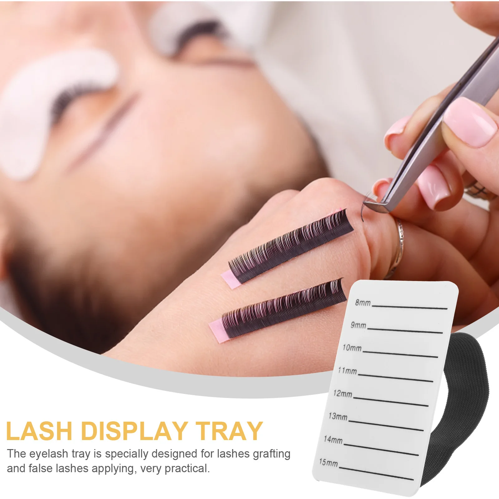 

Lash Extension Tray 8-15Mm Portable Eyelash Storage Board Professional Lash Application Tool with Measurement Scale for Makeup