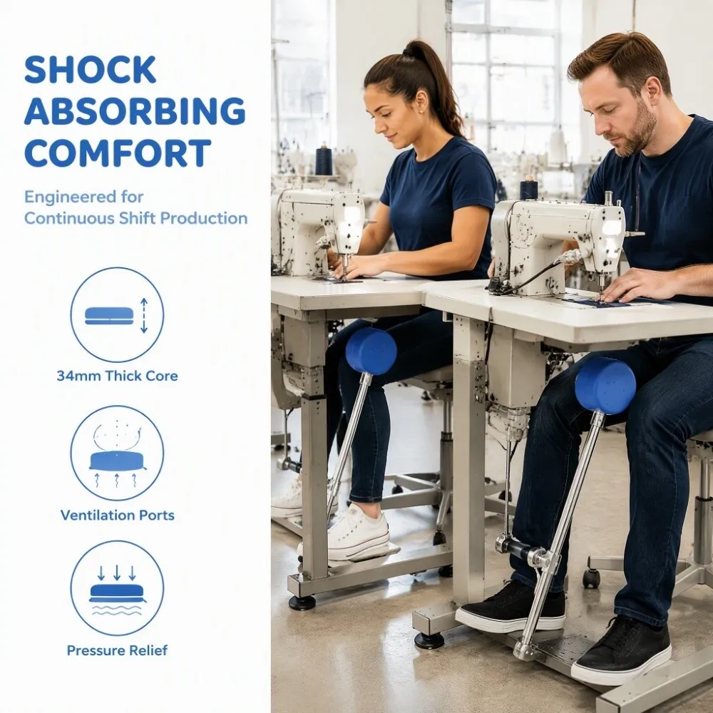 3pcs Thickened Design Sewing Machine Knee Lift Three Level Shock Absorption Easy To Install Industrial Sewing Knee Pad