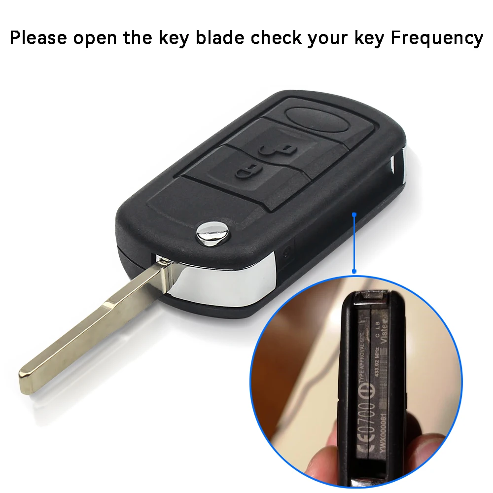 KEYYOU 315/433MHz For Land Rover Sport Range Rover Discovery Fob 3 Buttons Flip ID46 PCF7941 Control Remote Car Key HU101 Blade