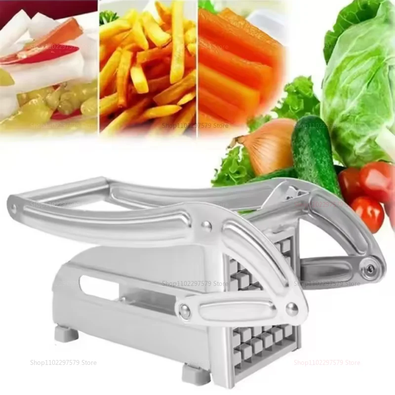 Multifunction Manual French Fries Slicer Steel Vegetable Cutter Tool Fast Cutting With 2 Blades For Home Kitchen Restaurant