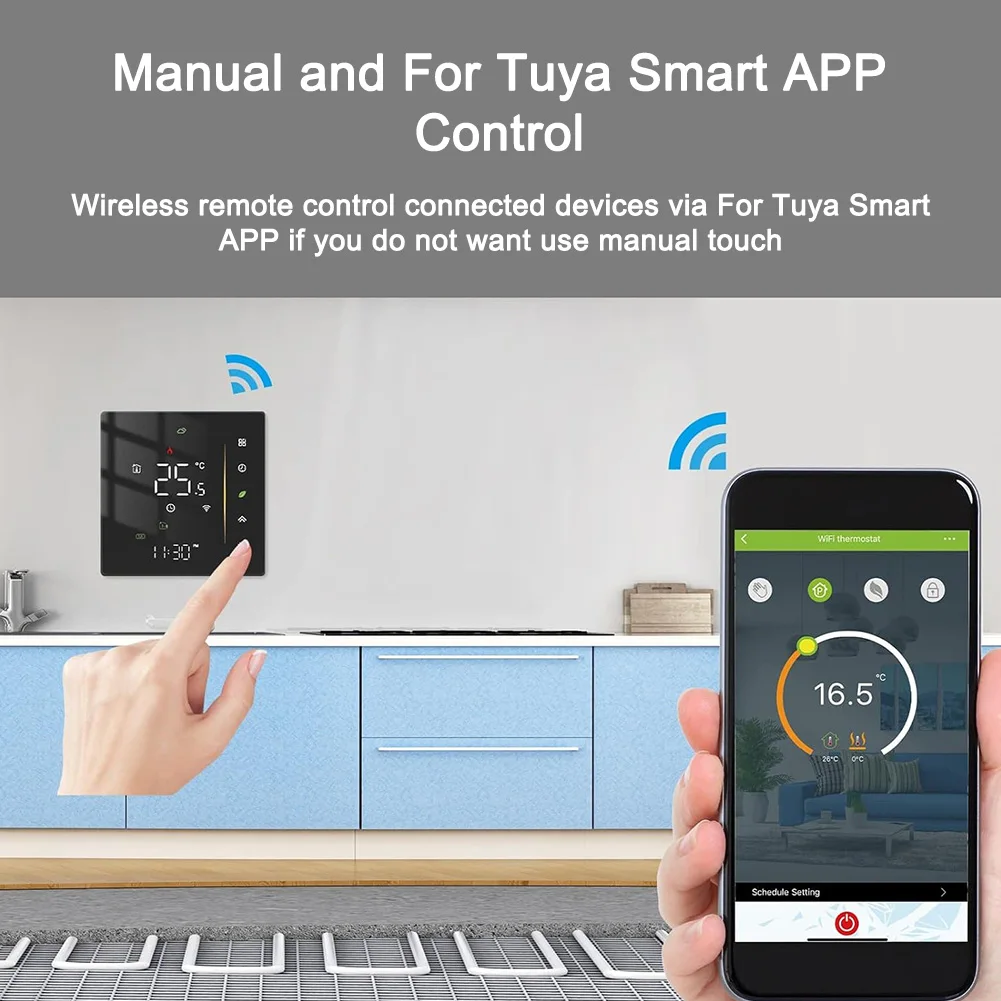 

For Smart Thermostat Compatible with For TUYU WiFi Featuring Touchscreen Interface and Remote Temperature Management