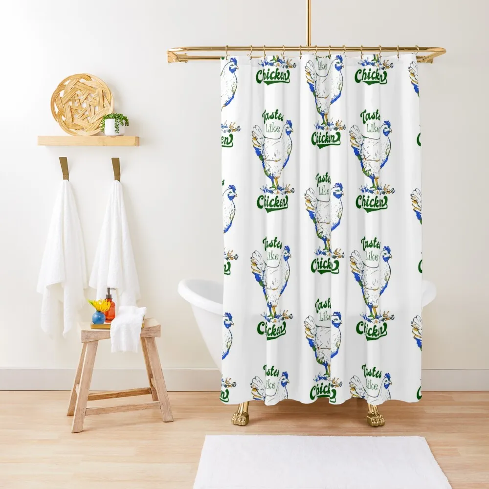 

Tastes Like Chicken - Whimsical - Funny - Farm Animal Shower Curtain Funny Shower Shower Set Bathroom Accessories Curtain