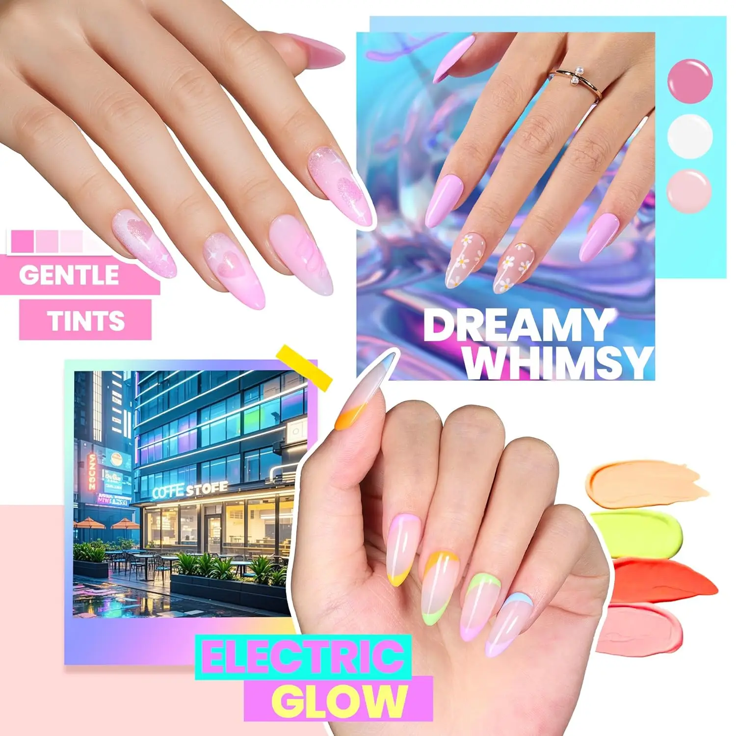 Kit de vernis à ongles Gel 100 couleurs avec couche de finition pour manucure automne-hiver, trempage UV