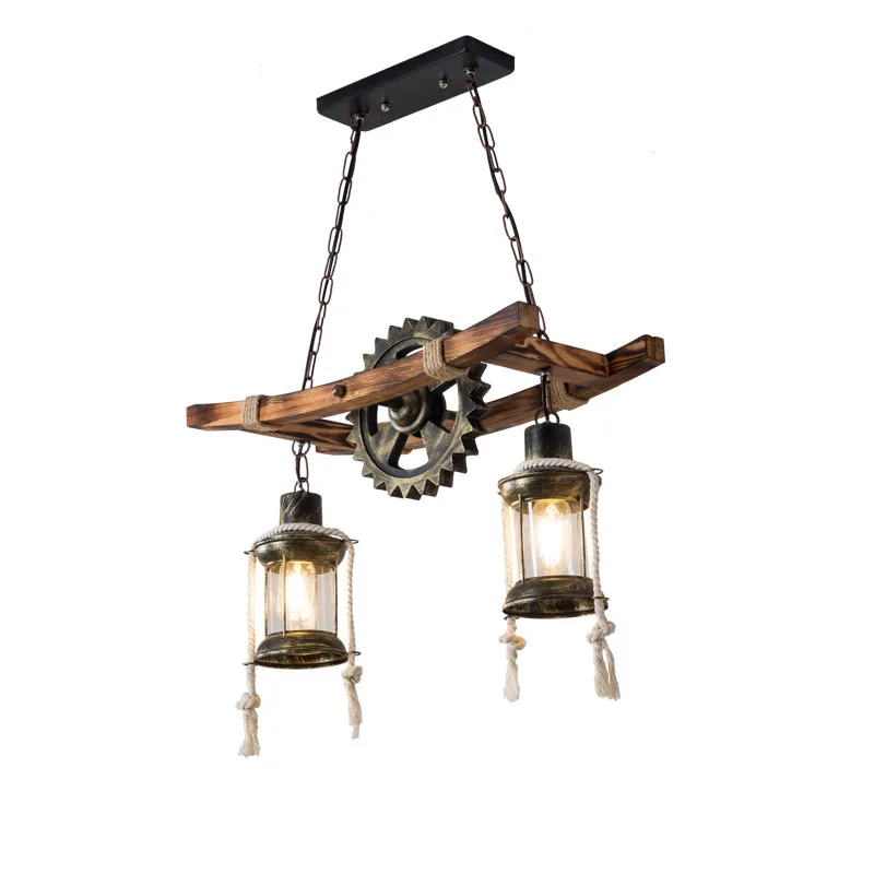 

American retro chandelier living room dining room bedroom bar table hot pot milk tea shop creative gear industrial wind