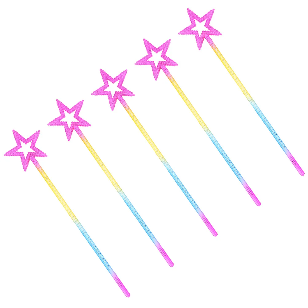 5 Stuks Ster Plastic Pentagram Fairy Wands Kids Verjaardagsfeestje Props Dress Up Magische Prestaties Ster Wands Feestartikelen
