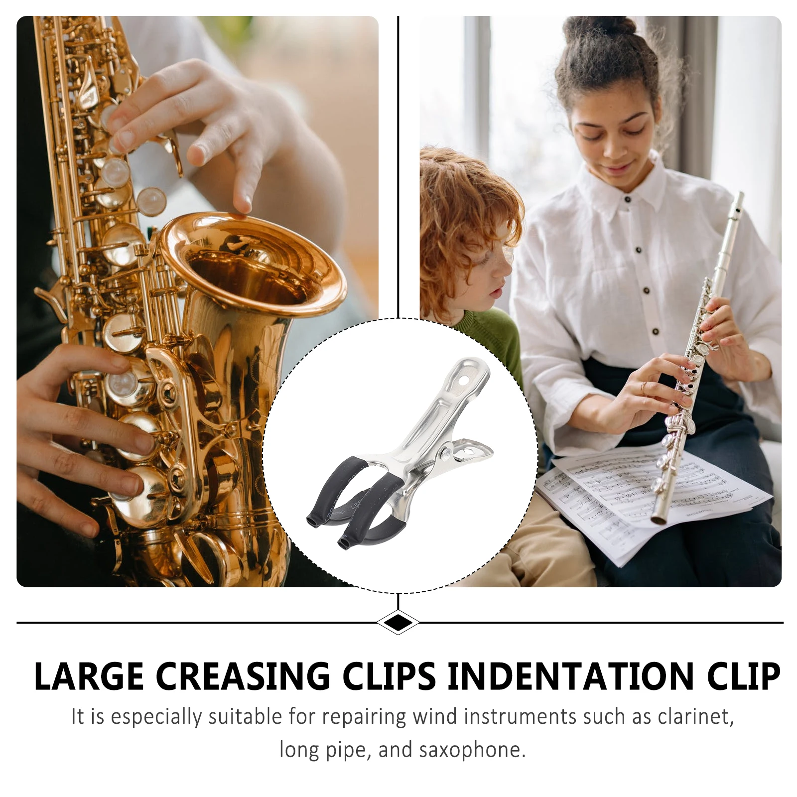 

Premium Stainless Steel Saxophone Repair Clip Durable Wind Instrument Maintenance Tool Protective Wrapper Clarinet Flute