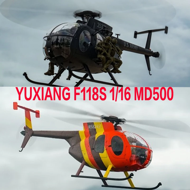 YUXIANG F118S MD‑500 Little Bird 1/16 Scale Brushless RC Helicopter GPS Simulation Model Plane Stable Outdoor Flying
