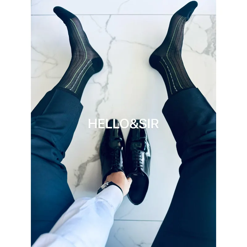 New Men's Socks Brand Limited Edition 13 Colors High Quality Business Dress Socks Breathable Formal Gentleman Sheer Striped Sock