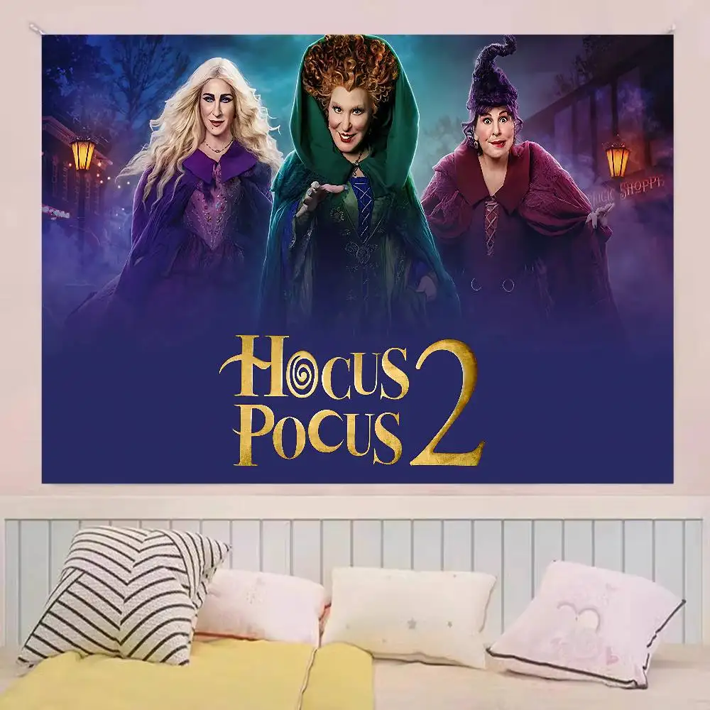 Movie H-Hocus Pocus 2 Theme Backdrop Children's Birthday Party Decorations Baby Shower Hula Girls Party Props Banner Shooting
