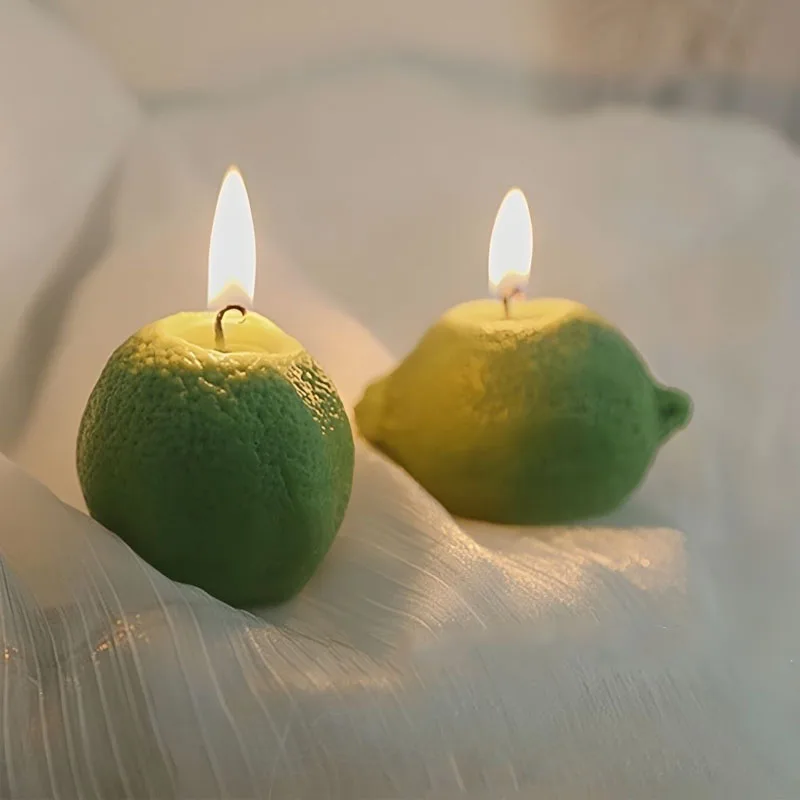 3D Lemon Candle Silicone Mold Simulation Fruit DIY Aromatherapy Candle Baking Mold Wax Mold Resin Casting Molds Home Decor