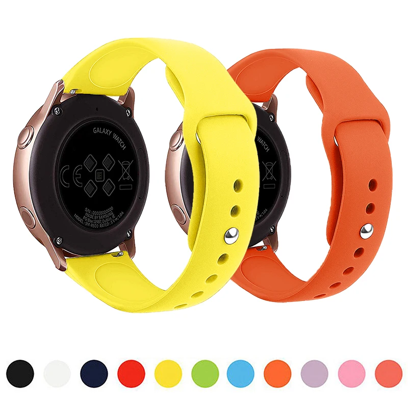 Silicone strap for Galaxy watch Active 2 44mm 40mm/3 45mm 41mm/46mm/42mm Samsung Gear s3 bracelet Huawei watch GT 2 2e pro Band