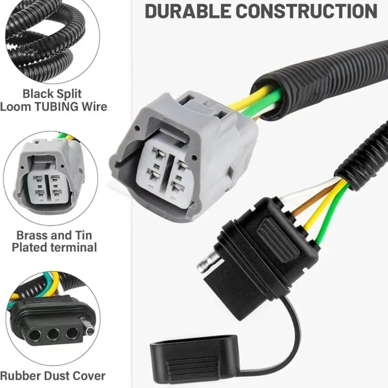 Trailer Wiring Harness 4 Way Flat For Lexus RX 350 2010-2023 For Toyota Highlander 2020-2023 For Lexus RX 450H 2010-2023-A54R
