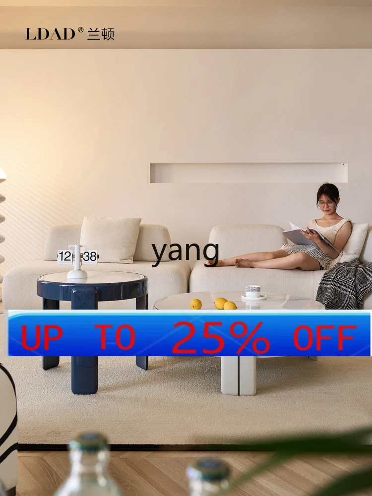LMM Living Room Home Small Apartment Simple Modern Office Marble round Tea Table