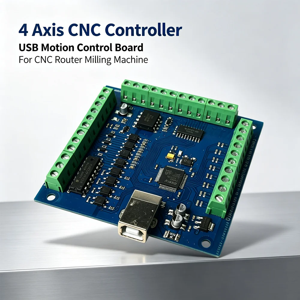 CNC Motion Controller Card MACH3 4-Axis 100KHz USB Smooth Stepper Motion Breakout Control Board Use for Wood Milling Machine