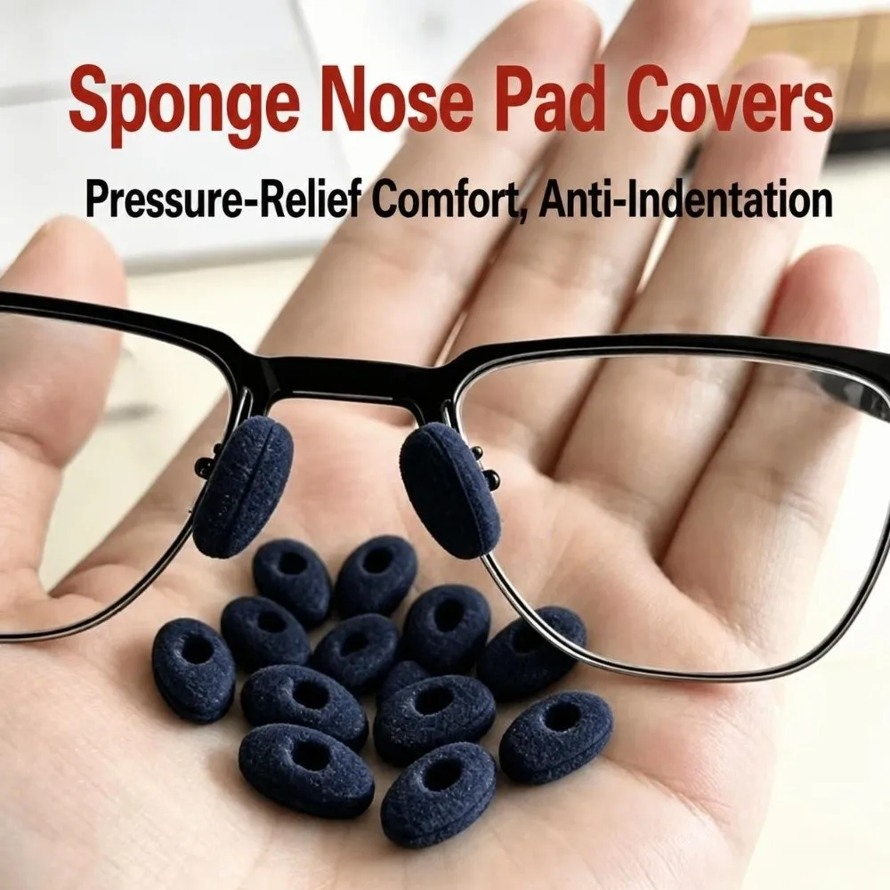 10Pcs Soft Sponge Foam Glasses Nose Pad Covers Anti-Indentation Pressure Relief Nose Cushion Sleeves No-Mark Design
