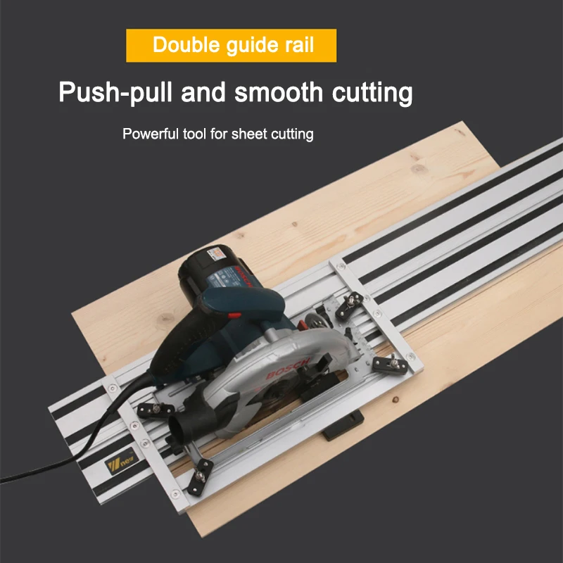 1400mm Electric Circular Saw Track Double Layer Guide Rail and Woodworking 90° Right Angle Guide Rail Clamp