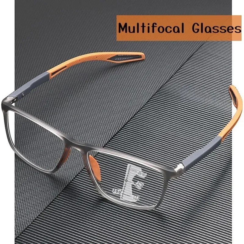 Tr90 óculos de leitura multifocal anti-luz azul, masculino e feminino, progressivo, perto de longe, ultraleve, esportivo, para visão de filmes