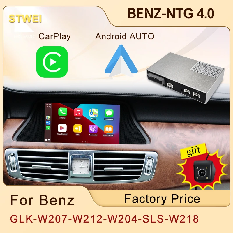 Wireless Apple CarPlay For Mercedes Benz NTG 4.0 GLK W207 W212 W204 SLS W218 Car Play Android Auto Mirror Front View Rear Camera