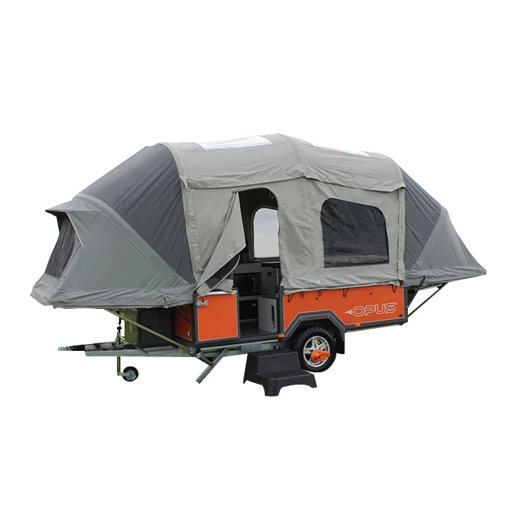 

Waterproof Canvas Tent (no Trailer Included) Folding Inflatable Pickup Top Tent Camper Awning Trailer Tent for Outdoor Camping