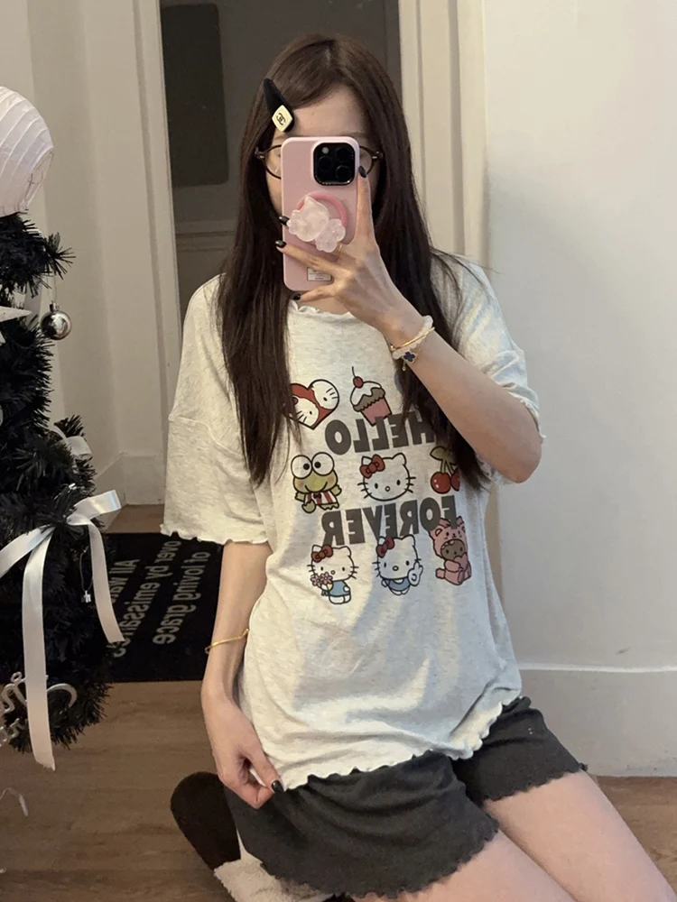 ملابس نسائية من Hellokit مع وسادة صدر مشروط صيفية جديدة ort Sve orts ملابس منزلية خارجية يمكن ارتداؤها ملابس كرتونية لطيفة... #5